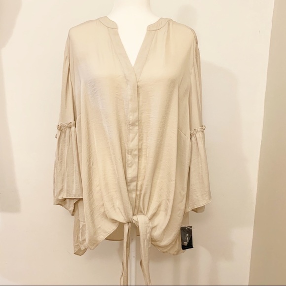 NWT Alfani pop art top beige 3x - Picture 1 of 10